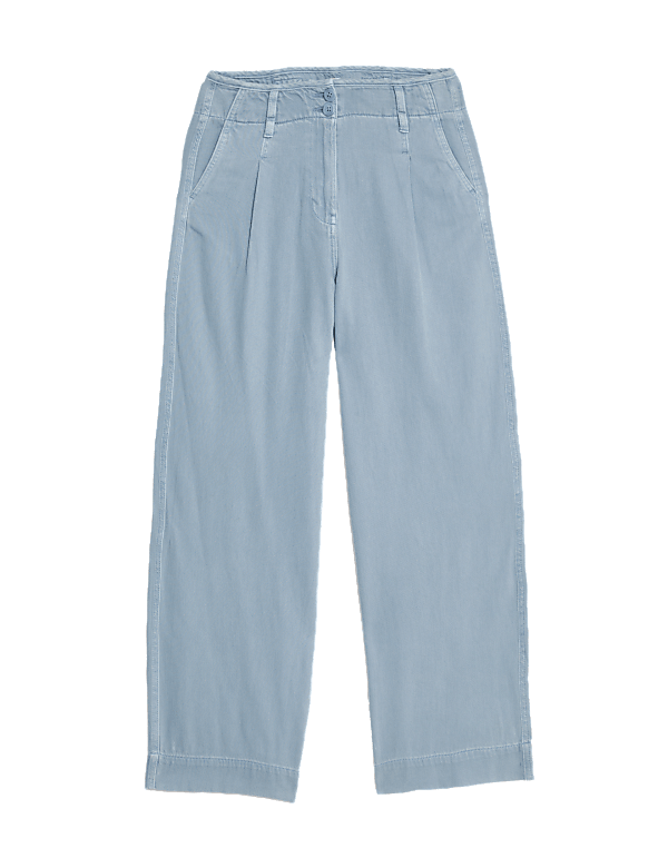 Lyocell™ Blend Pleated Wide Leg Trouser