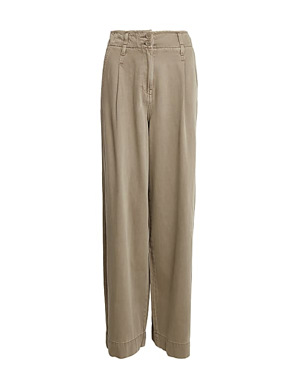 Lyocell™ Blend Pleated Wide Leg Trouser