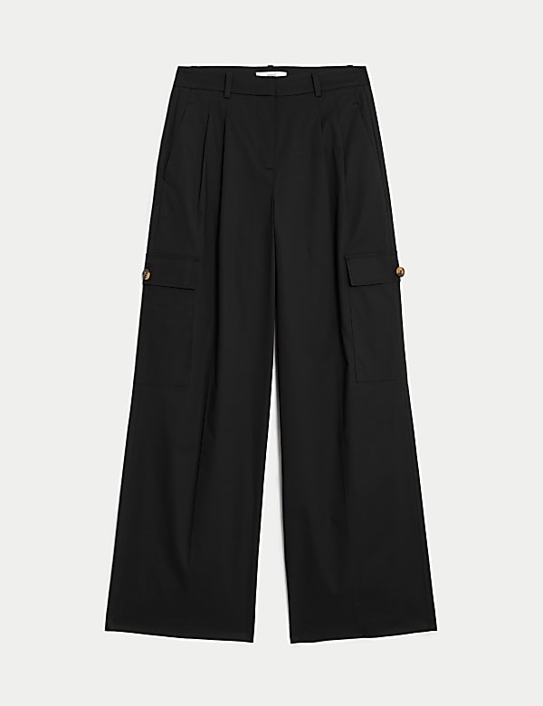 Cotton Rich Cargo High Waisted Trousers - CZ
