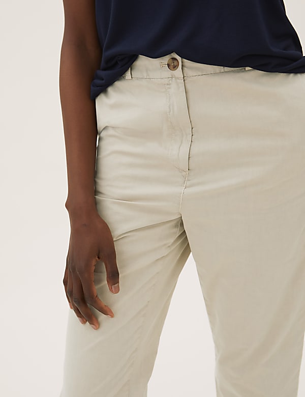 Pure Cotton Tapered Ankle Grazer Chinos