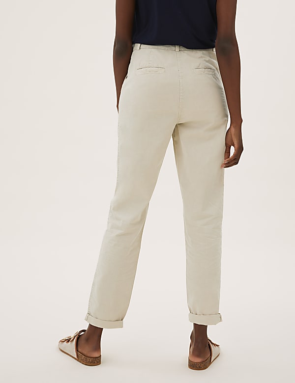 Pure Cotton Tapered Ankle Grazer Chinos