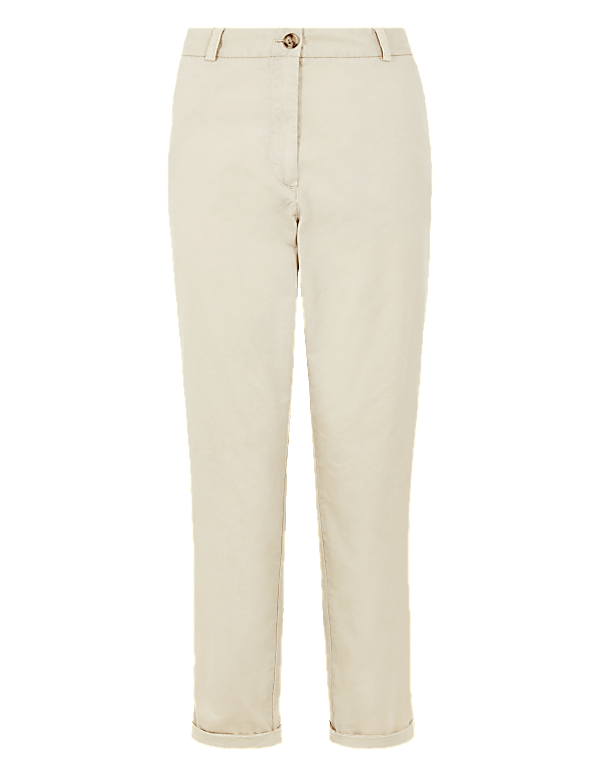Pure Cotton Tapered Ankle Grazer Chinos