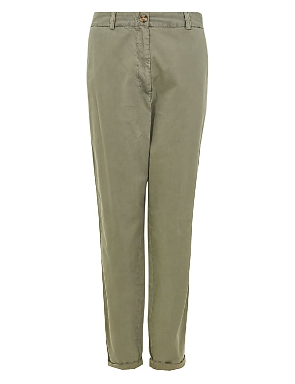 Pure Cotton Tapered Ankle Grazer Chinos