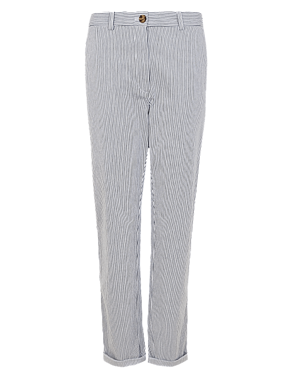 Cotton Rich Striped Tapered Chinos