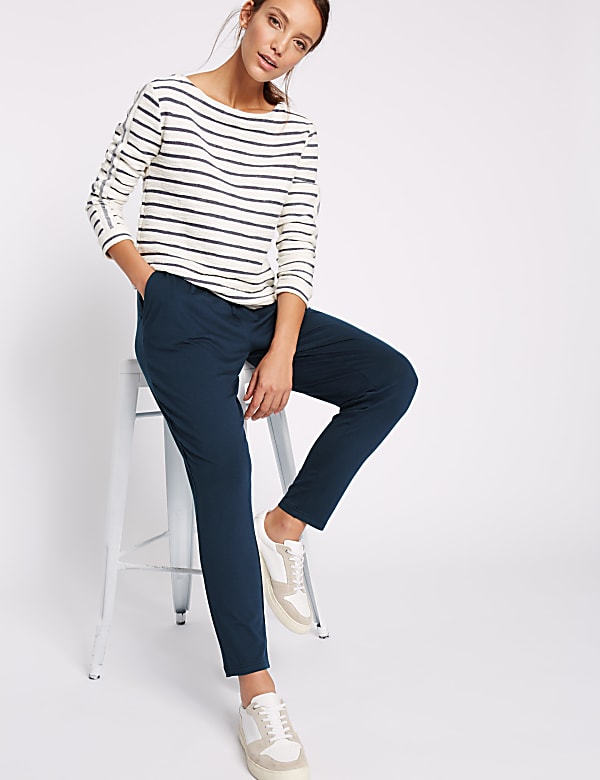 Jersey Tapered Leg Trousers