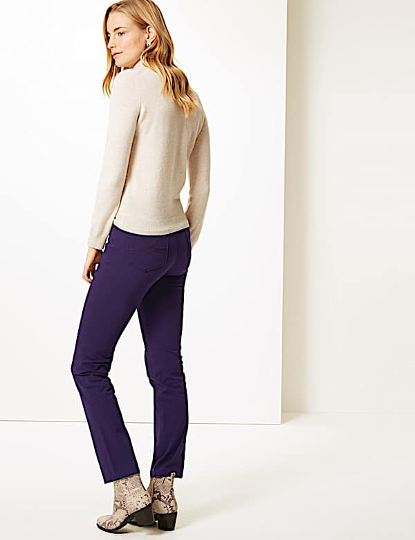 Cotton Rich Stretch Straight Leg Trousers