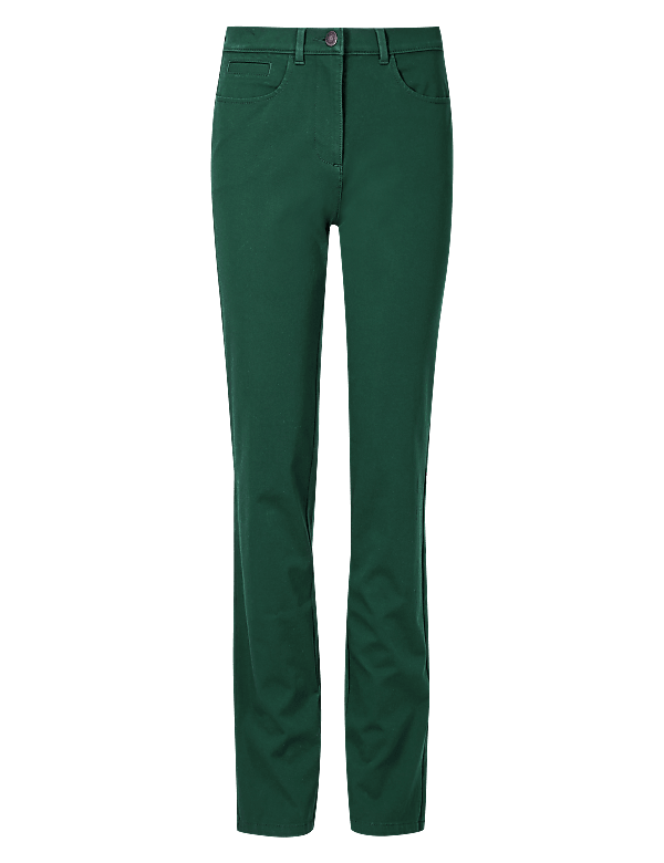Cotton Rich Stretch Straight Leg Trousers