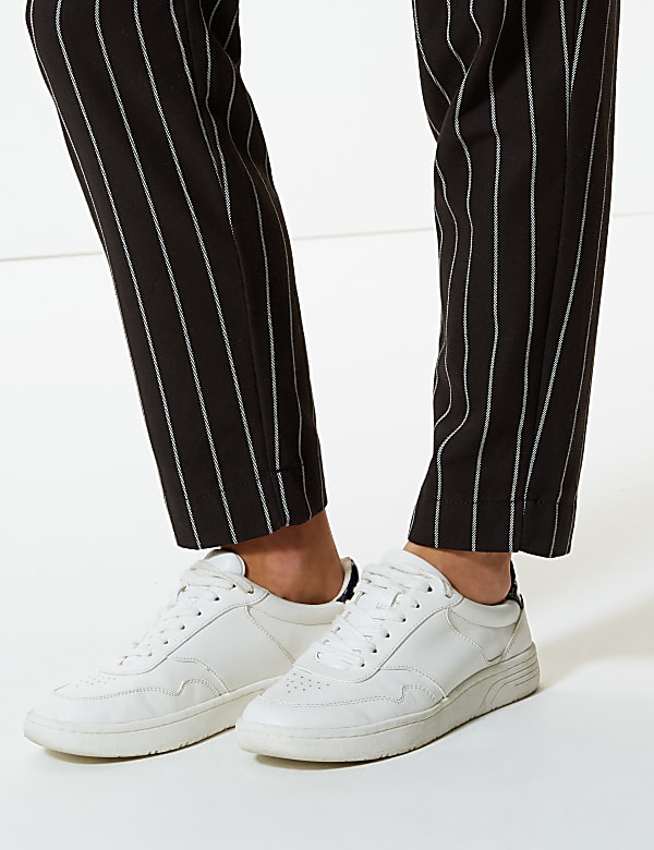 Striped Tapered Leg Ankle Grazer Trousers