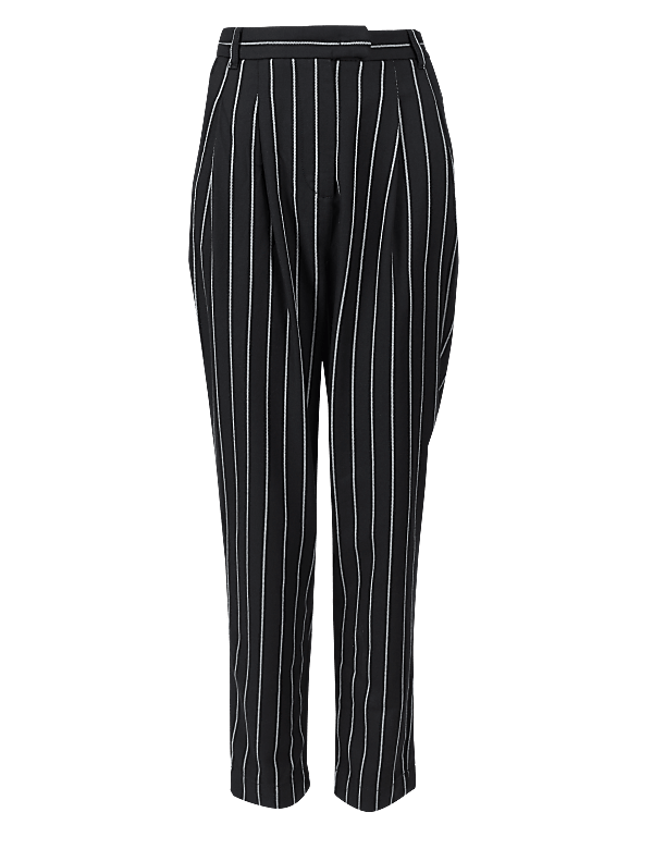 Striped Tapered Leg Ankle Grazer Trousers