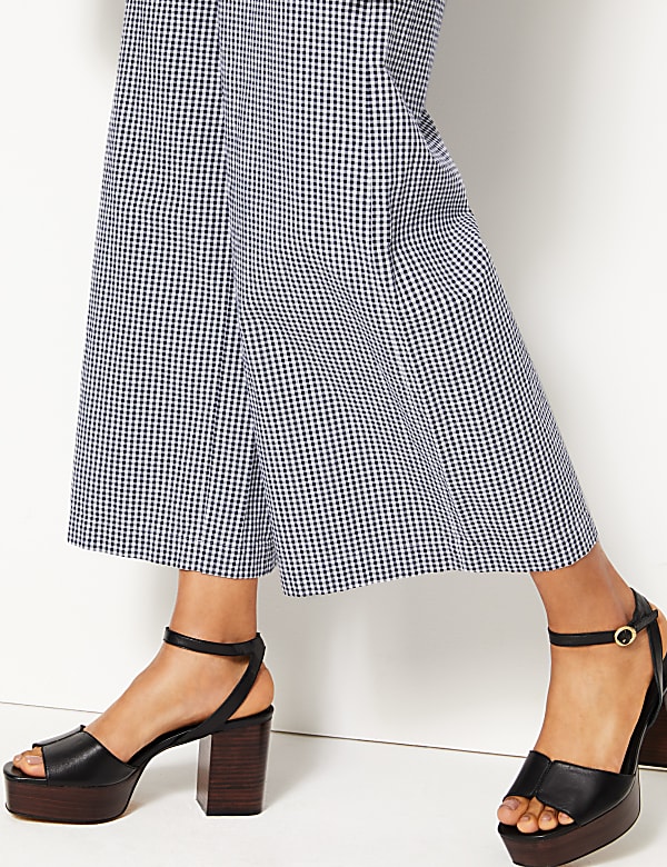 Pure Cotton Checked Cropped Culottes