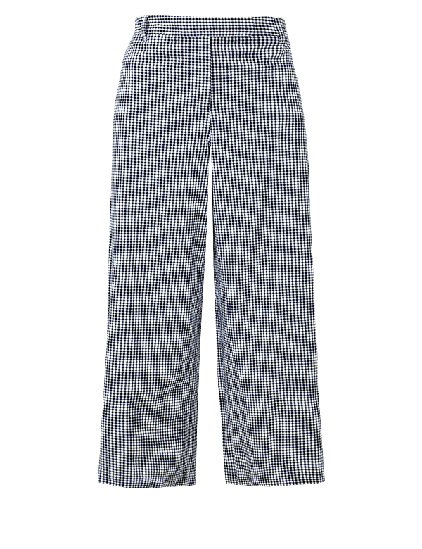 Pure Cotton Checked Cropped Culottes