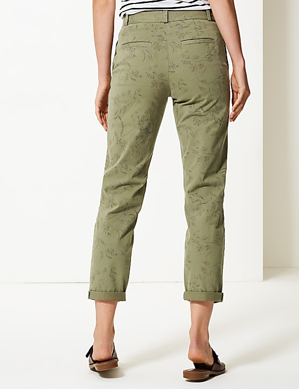 Floral Print Tapered Leg Chinos