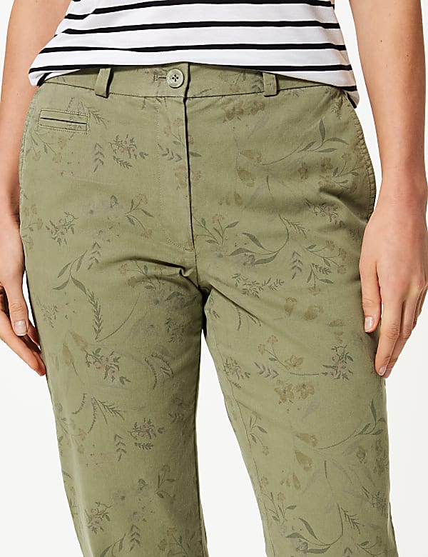 Floral Print Tapered Leg Chinos