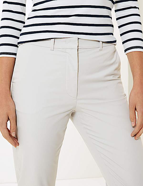 Cotton Rich Tapered Leg Ankle Grazer Chinos