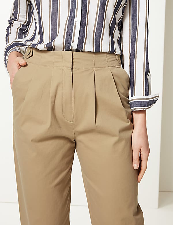 Cotton Rich Ankle Grazer Peg Trousers