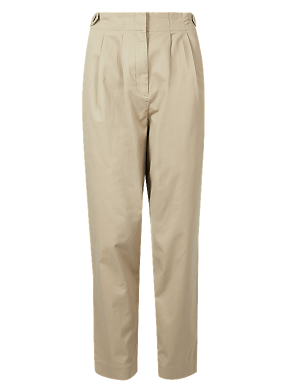 Cotton Rich Ankle Grazer Peg Trousers