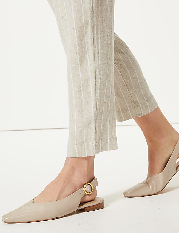 Linen Rich Striped Tapered Leg Peg Trousers