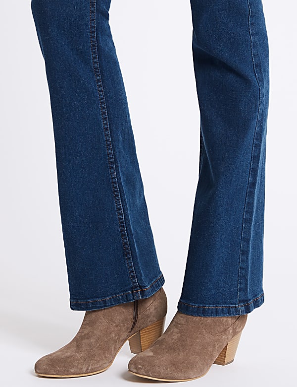Mid Rise Slim Bootcut Flared Jeans