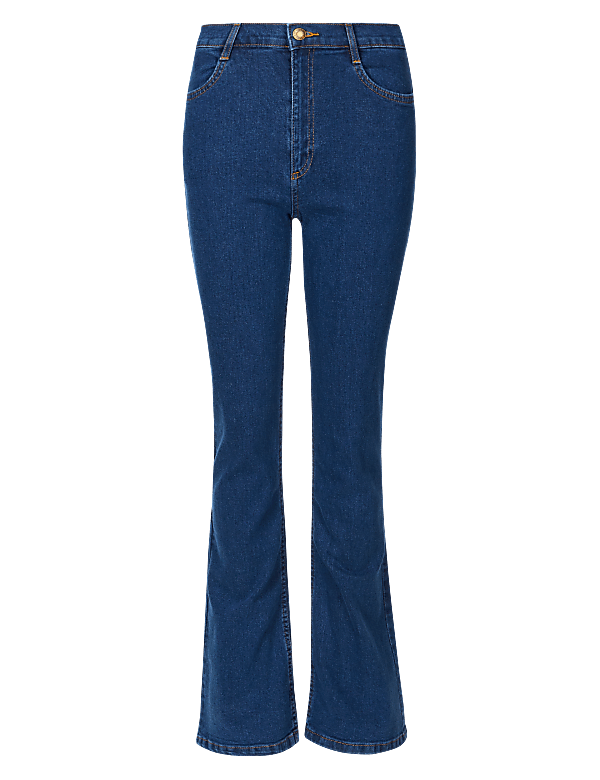 Mid Rise Slim Bootcut Flared Jeans