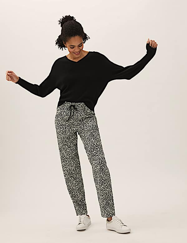 Linen Rich Tapered Ankle Grazer Trousers