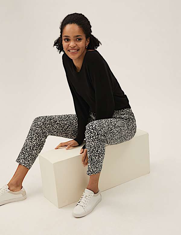 Linen Rich Tapered Ankle Grazer Trousers