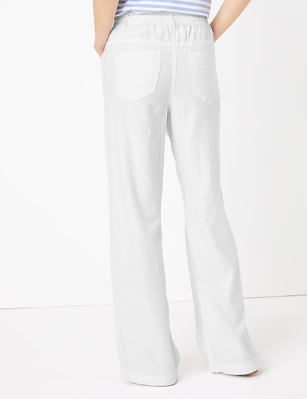 Marks and spencer womens linen trousers sale
