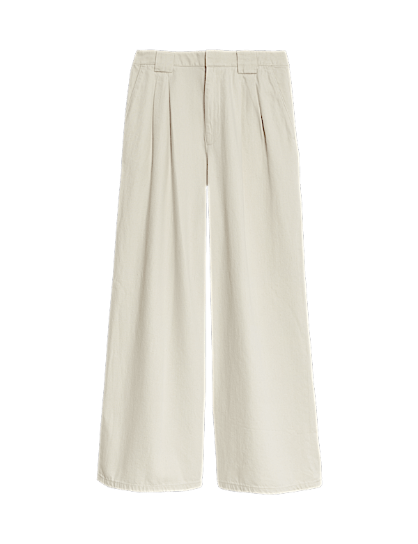 High Waisted Tailored Wide Leg Jeans