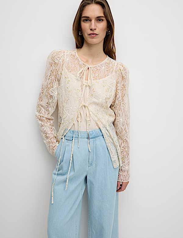 High Waisted Tailored Wide Leg Jeans