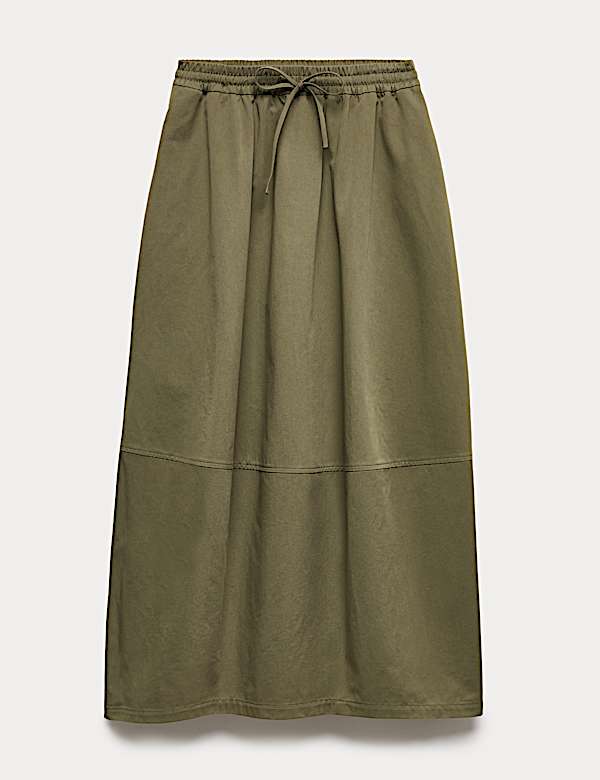 Pure Cotton Cocoon Shape Midi Skirt - AU