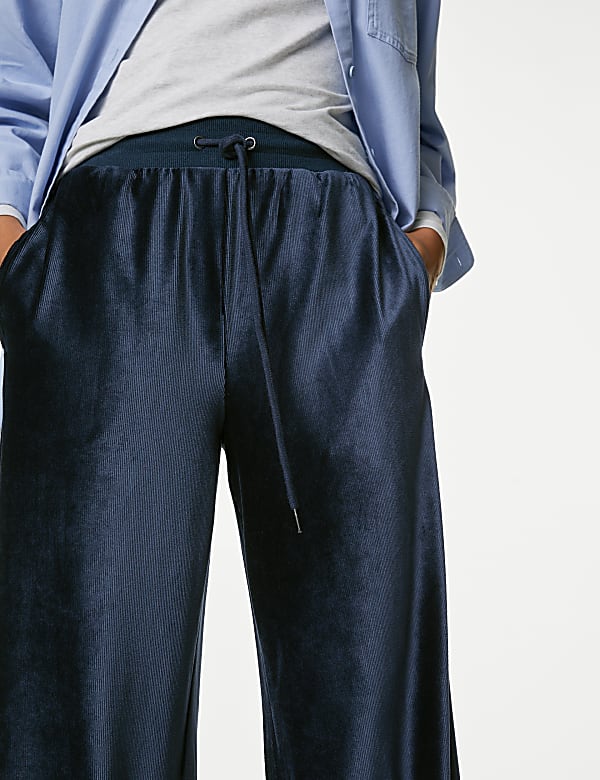 Velour Wide Leg Joggers