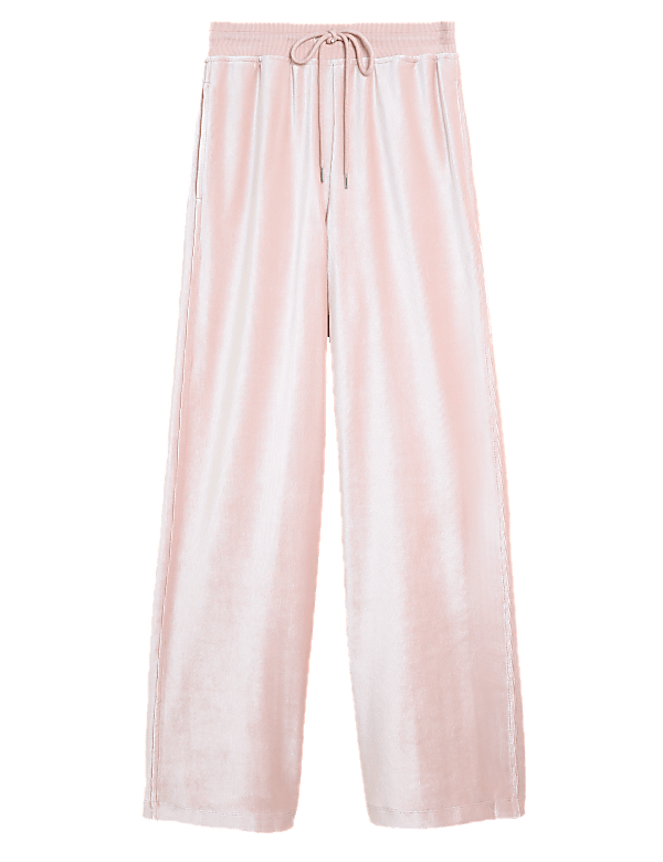 Velour Wide Leg Joggers