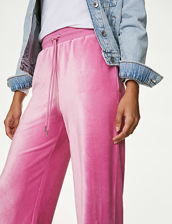 Velour Wide Leg Joggers