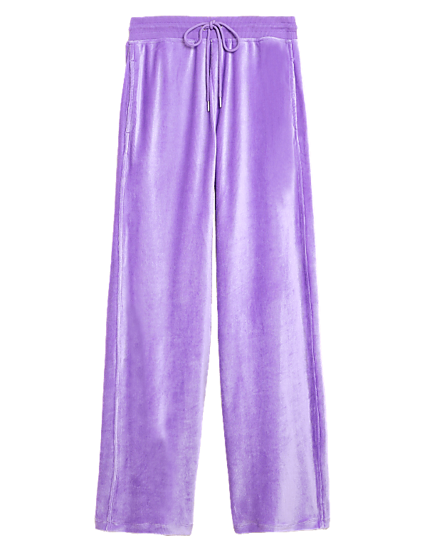 Velour Wide Leg Joggers