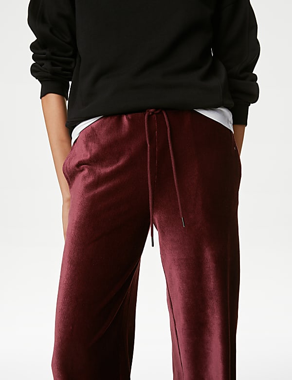 Velour Wide Leg Joggers