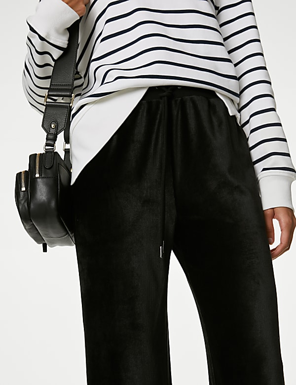 Velour Wide Leg Joggers