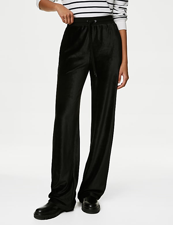 Velour Wide Leg Joggers