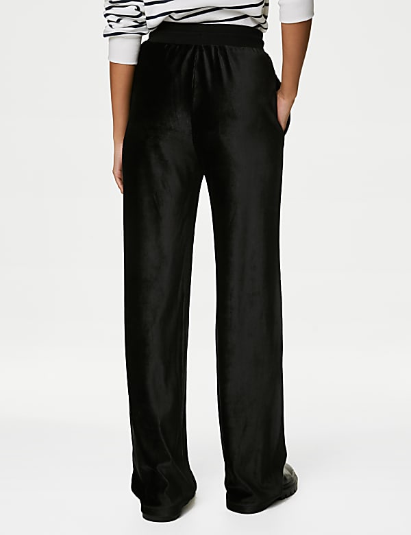 Velour Wide Leg Joggers