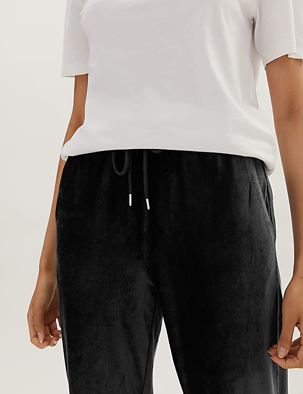 Velour Tapered Ankle Grazer Joggers
