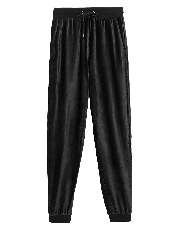 Velour Tapered Ankle Grazer Joggers