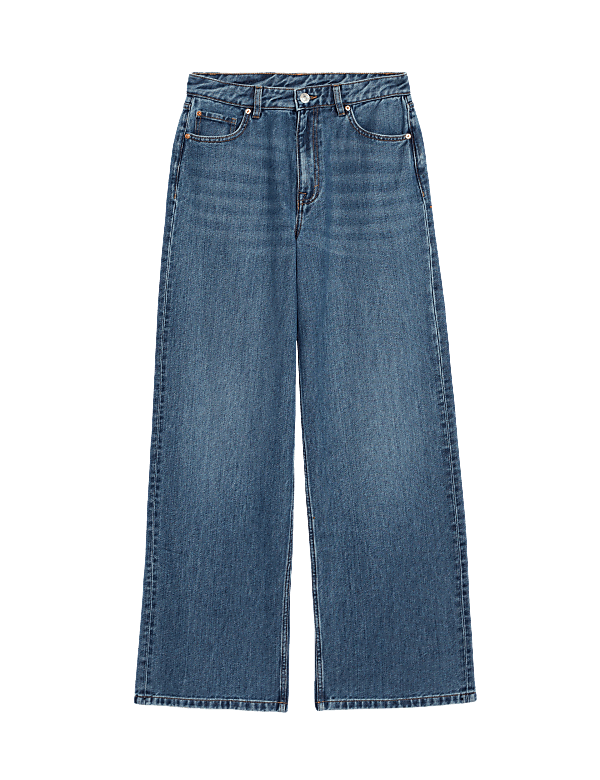 Slouchy Mid Rise Wide Leg Jeans