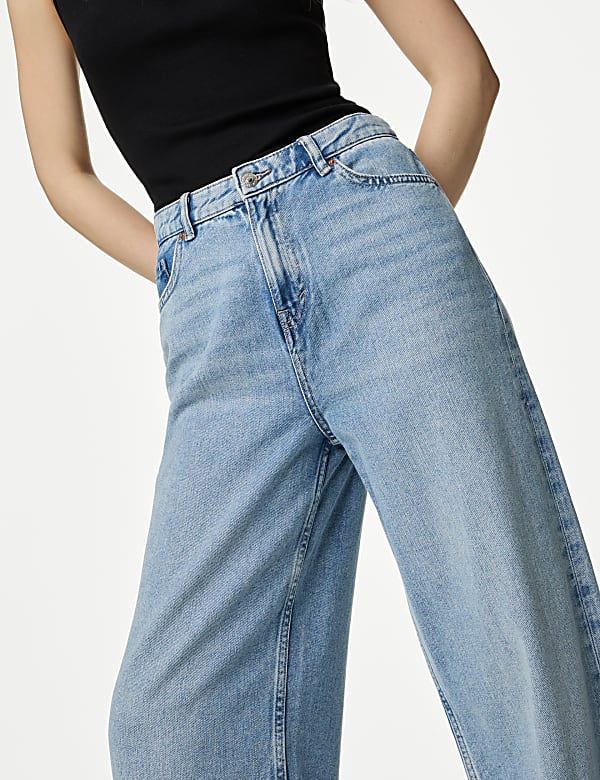 Slouchy Mid Rise Wide Leg Jeans
