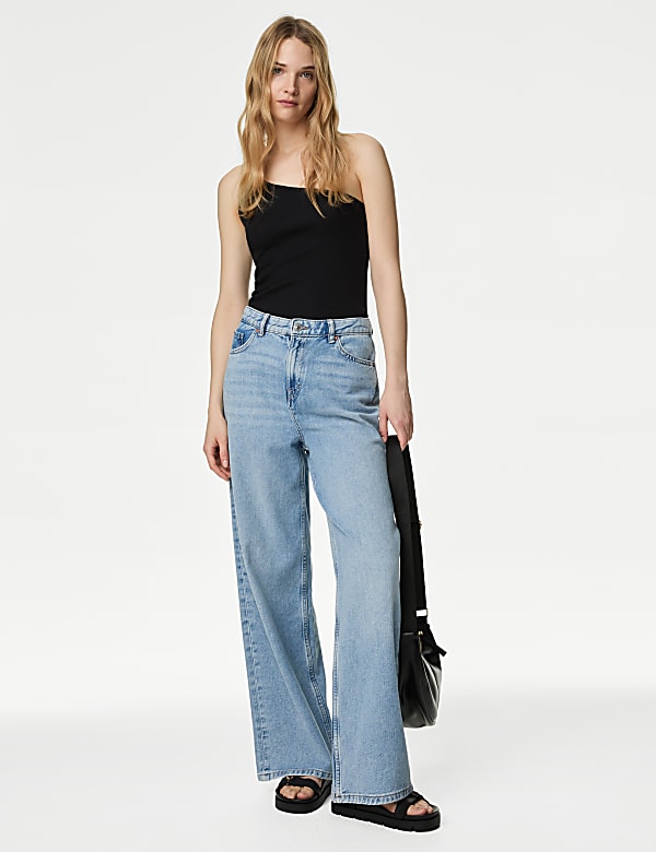 Slouchy Mid Rise Wide Leg Jeans - IT