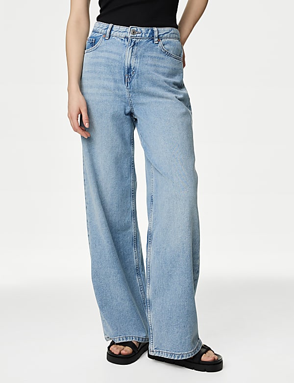 Slouchy Mid Rise Wide Leg Jeans - IT