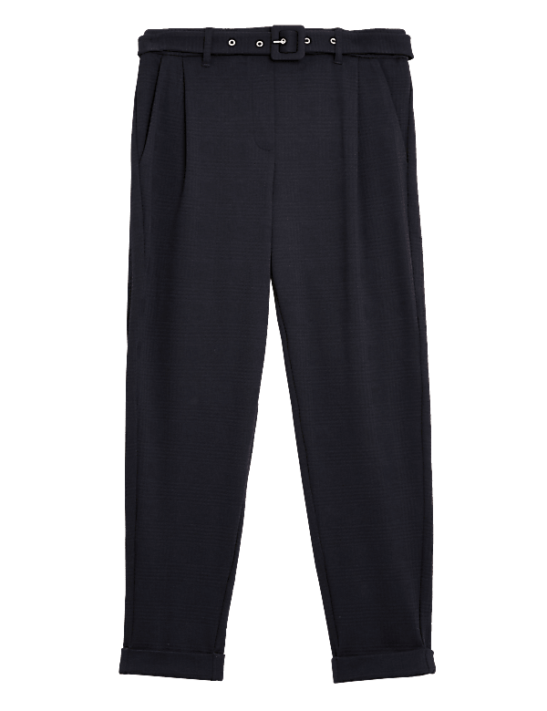 Jersey Belted Tapered Trousers
