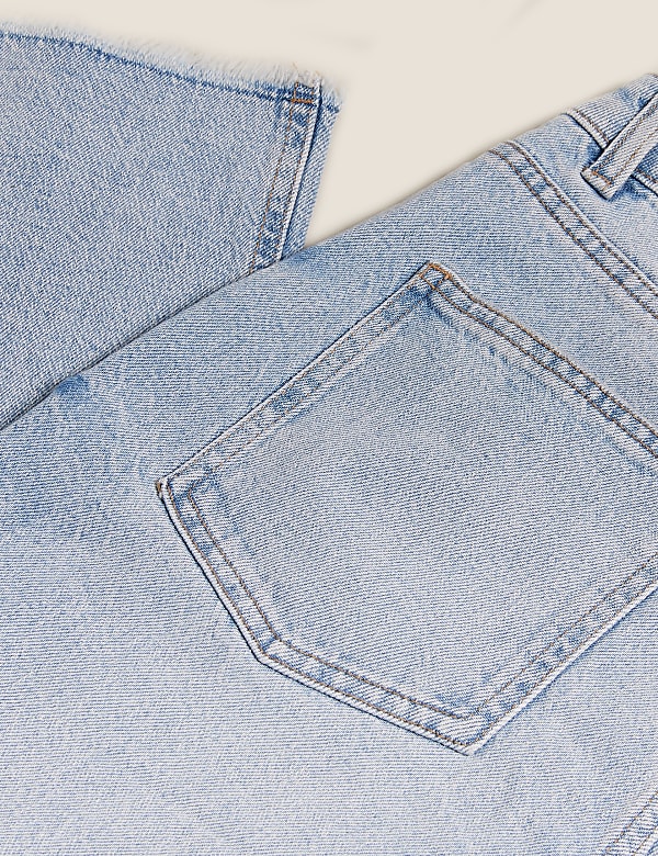 High Waisted Wide Leg Cropped Jeans