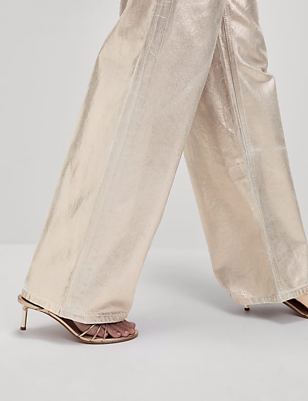 Metallic Wide Leg Jeans - MX