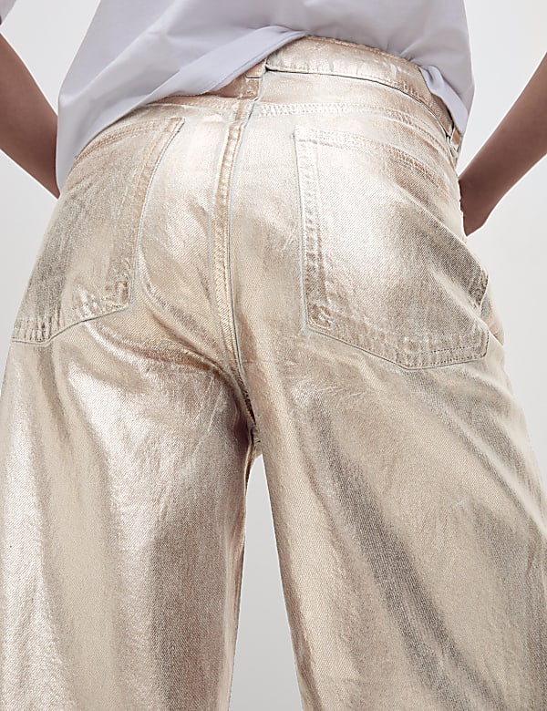 Metallic Wide Leg Jeans - MX