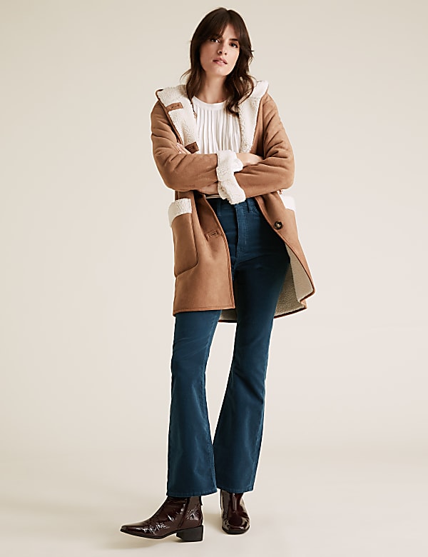 Magic Shaping Cord High Waisted Flared Trousers - JE