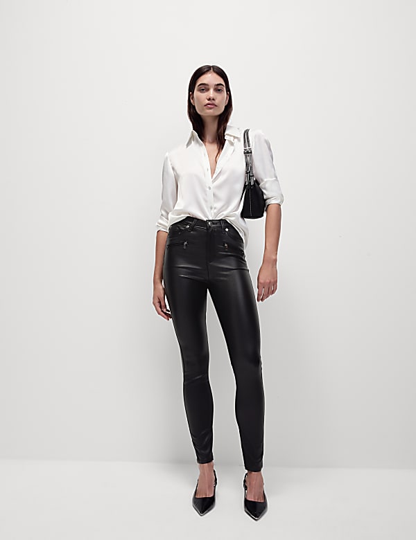 High waist skinny jeans black online