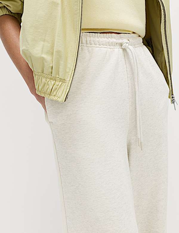 Pure Cotton Side Stripe Wide Leg Joggers - IS